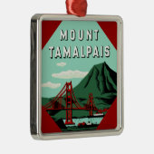 Mount Tamalpais Reisposter Metalen Ornament (Rechts)