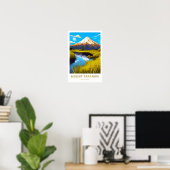 Mount Taranaki Nieuw-Zeeland Reisprint Poster (Thuiskantoor)