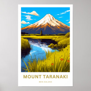 Mount Taranaki Nieuw-Zeeland Reisprint Poster