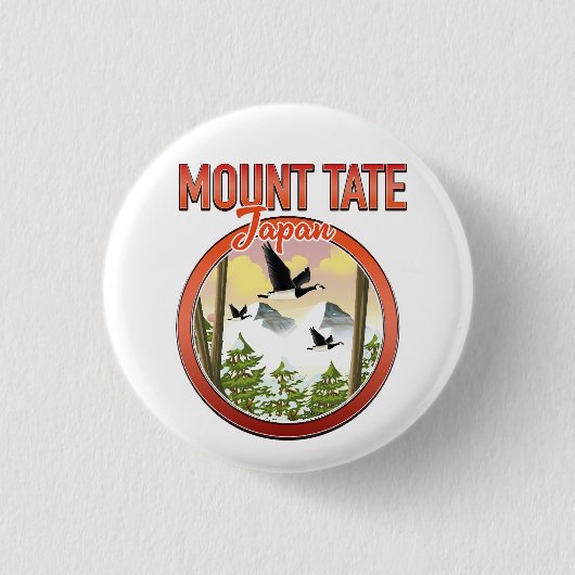 Mount Tate Japan reizen logo Ronde Button 3,2 Cm (Voorkant)