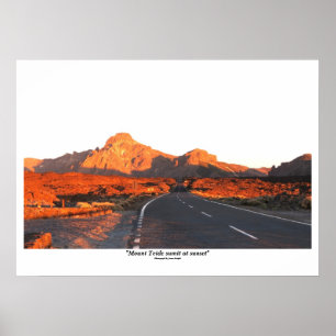 Mount Teide vat het zonsondergang op Poster