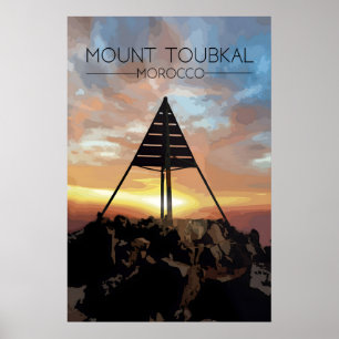 Mount Toubkal Marokko Reisposter Poster