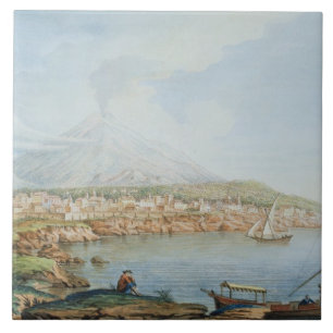 Mount Vesuvius, bord 36 uit 'Campi Phlegraei: OB Tegeltje