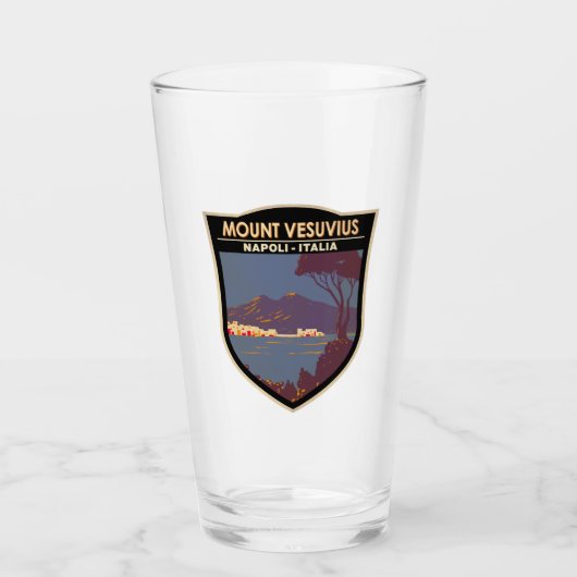 Mount Vesuvius Golf van Napels Badge  Glas (Voorkant)