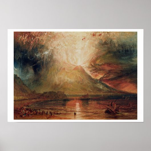 Mount Vesuvius in Eruption, 1817 (m/c op papier) Poster (Voorkant)