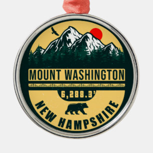 Mount Washington new Hampshire - Retro  Met Metalen Ornament