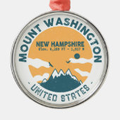 Mount Washington New Hampshire - Retro Metalen Ornament (Voorkant)