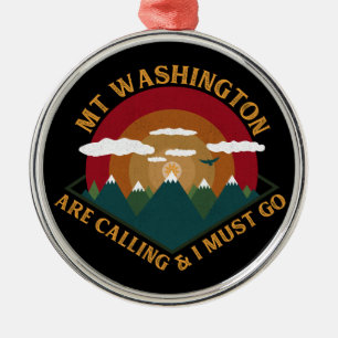 Mount Washington new Hampshire - Retro  Metalen Ornament