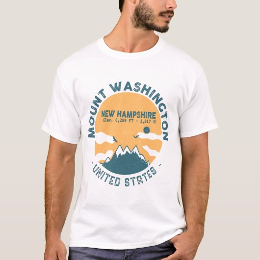 Mount Washington New Hampshire - Retro T-shirt (Voorkant)