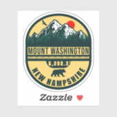 Mount Washington NH Retro Sunset Souvenirs 80s Sticker (Vel)