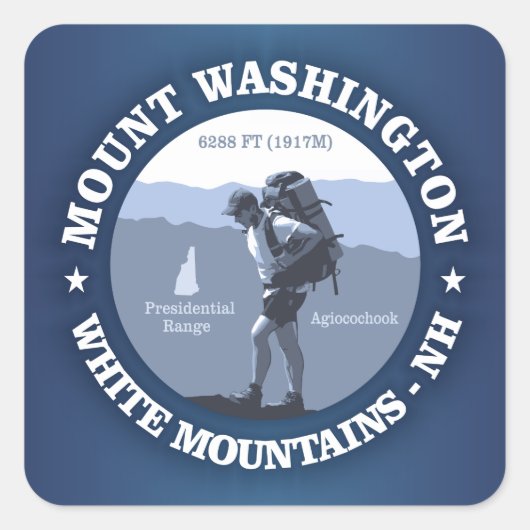 Mount Washington Vierkante Sticker (Voorkant)