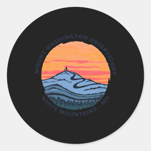 Mount Washington White Mountains NH Ronde Sticker (Voorkant)