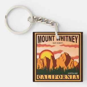 Mount Whitney California Sierra Nevada Vintage Sleutelhanger
