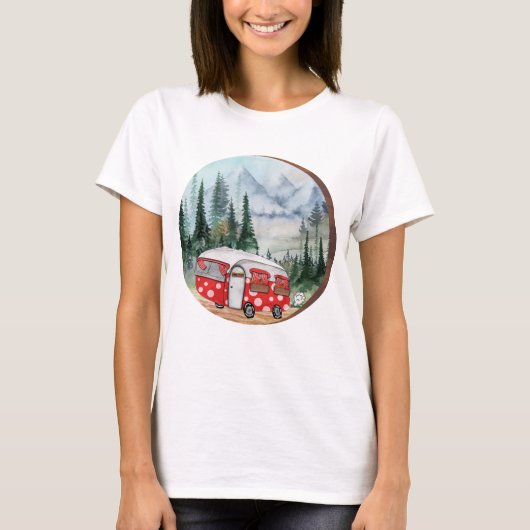 Mountain Adventure Camper Illustratie T-shirt (Voorkant)
