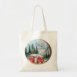 Mountain Adventure Camper Illustratie Tote Bag