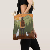 Mountain Adventure Hiking Tote Bag with Dog & Cat (Dichtbij)