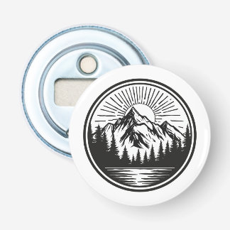 Mountain Adventure Logo | Camping Badge | Outdoor Button Flesopener