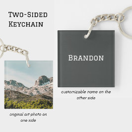 Mountain adventure, Personalized Men's Name Sleutelhanger