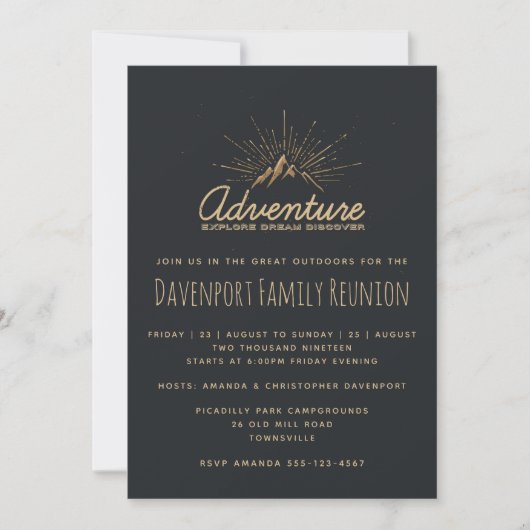 Mountain Adventure Rustic Family Invitation de réu (Devant)