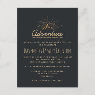 Mountain Adventure Rustic Family Reunion Invite Briefkaart