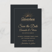 Mountain Adventure Rustic Save The Date (Voorkant / Achterkant)