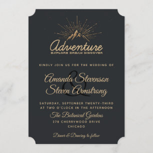 Mountain Adventure Rustieke bruiloft Kaart