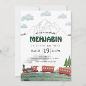 Mountain Adventure Stoomtrein Verjaardag Kaart (Voorkant)