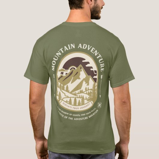 Mountain Adventure T-Shirt – Retro Outdoor Hiking  (Dos)
