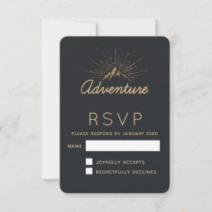 Mountain Adventure Typografie RSVP Kaartje