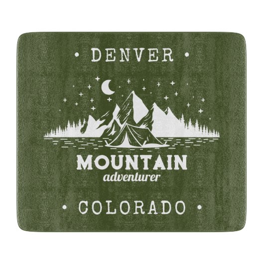 Mountain Adventurer Rustic Forest Green Custom Snijplank (Voorkant)