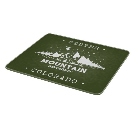Mountain Adventurer Rustic Forest Green Custom Snijplank (Hoek)