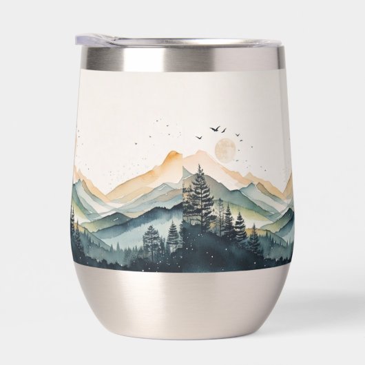 Mountain and Forest Watercolor (Droite)