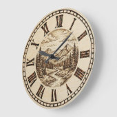 Mountain and River - Wall Clock Grote Klok (Hoek)