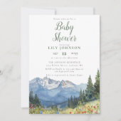 Mountain Baby shower alles in één foto QR-code Kaart (Voorkant)