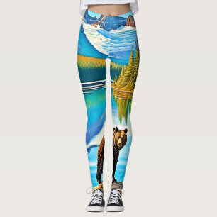 Mountain Beer: Lake Reflection Art Leggings