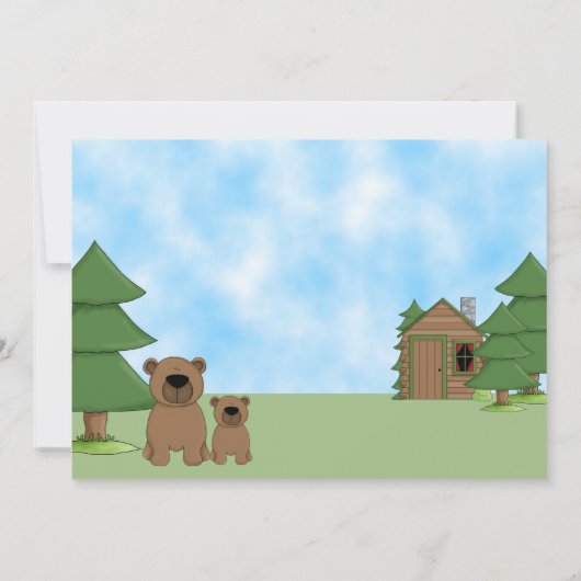 Mountain Beren 1e verjaardag uitnodiging voor jong (Achterkant)