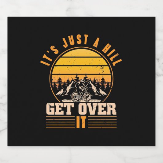 Mountain Bike is maar een heuvel Sparkling Wijnetiket (Enkel label)