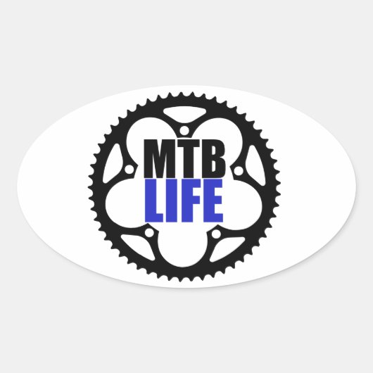 Mountain Bike Life Ovale Sticker (Voorkant)