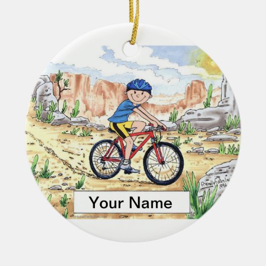 Mountain Bike - Male Keramisch Ornament (Voorkant)