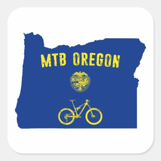 Mountain Bike Oregon Vierkante Sticker (Voorkant)