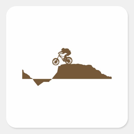 Mountain Bike Vierkante Sticker (Voorkant)