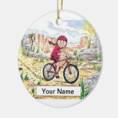 Mountain Bike - Vrouw Keramisch Ornament (Links)