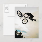 Mountain Biker Air Time Silhouette Briefkaart (Voorkant / Achterkant)