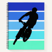 Mountain Biker sur le carnet Retro Blue-Green Stri (Devant)