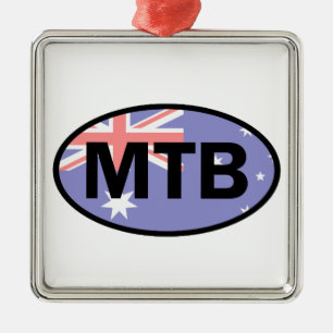 Mountain Biking Australia Flag Metalen Ornament