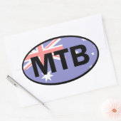 Mountain Biking Australia Flag Ovale Sticker (Envelop)