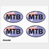 Mountain Biking Australia Flag Ovale Sticker (Vel)