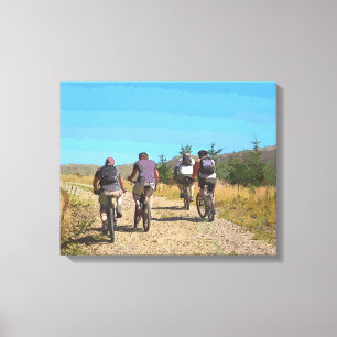 MOUNTAIN BIKING CANVAS AFDRUK