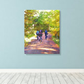 MOUNTAIN BIKING CANVAS AFDRUK (Insitu (Houten vloer))