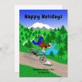 Mountain Biking Feestdagenkaart (Voorkant / Achterkant)